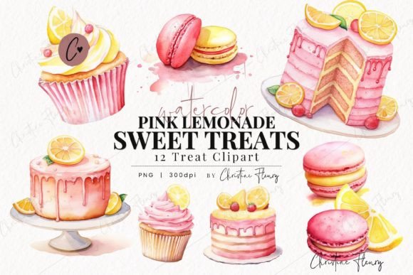 Download Watercolor Pink Lemonade Sweet Treats Cl - Premium Resources