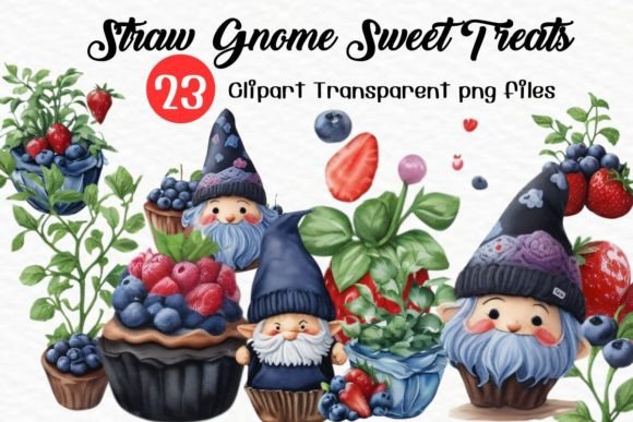 Download Straw Gnome Sweet Treats Watercolor - Premium Resources